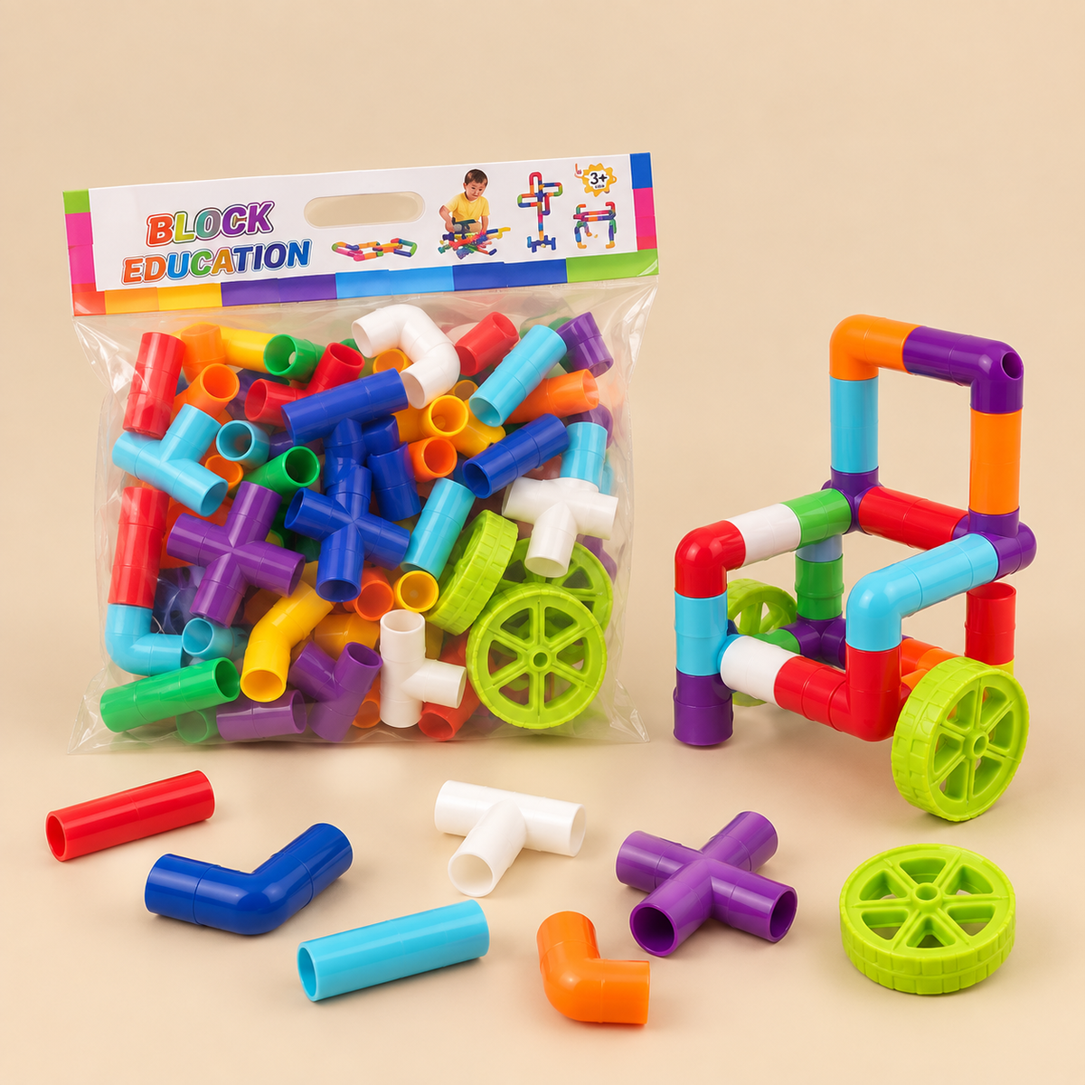 Pipe Blocks Building Set for Kids | Creative Construction & STEM Toy