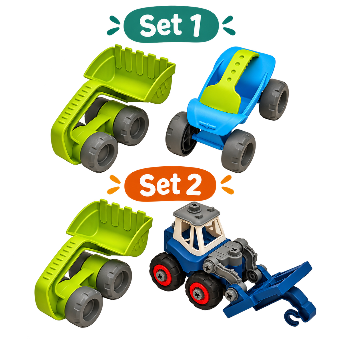 Construction Vehicle Toy Set – 2 Pieces | Durable Fiber Build