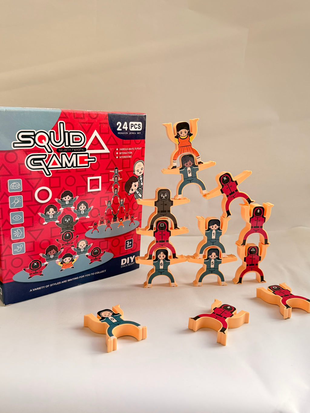 Hercules Balance Toy – Squid Game Theme | Wooden Stacking Game for Kids