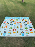 Extra Large Foldable Play Mat (6 x 6.5 ft) | Double-Sided Numbers & Animal House Adventure