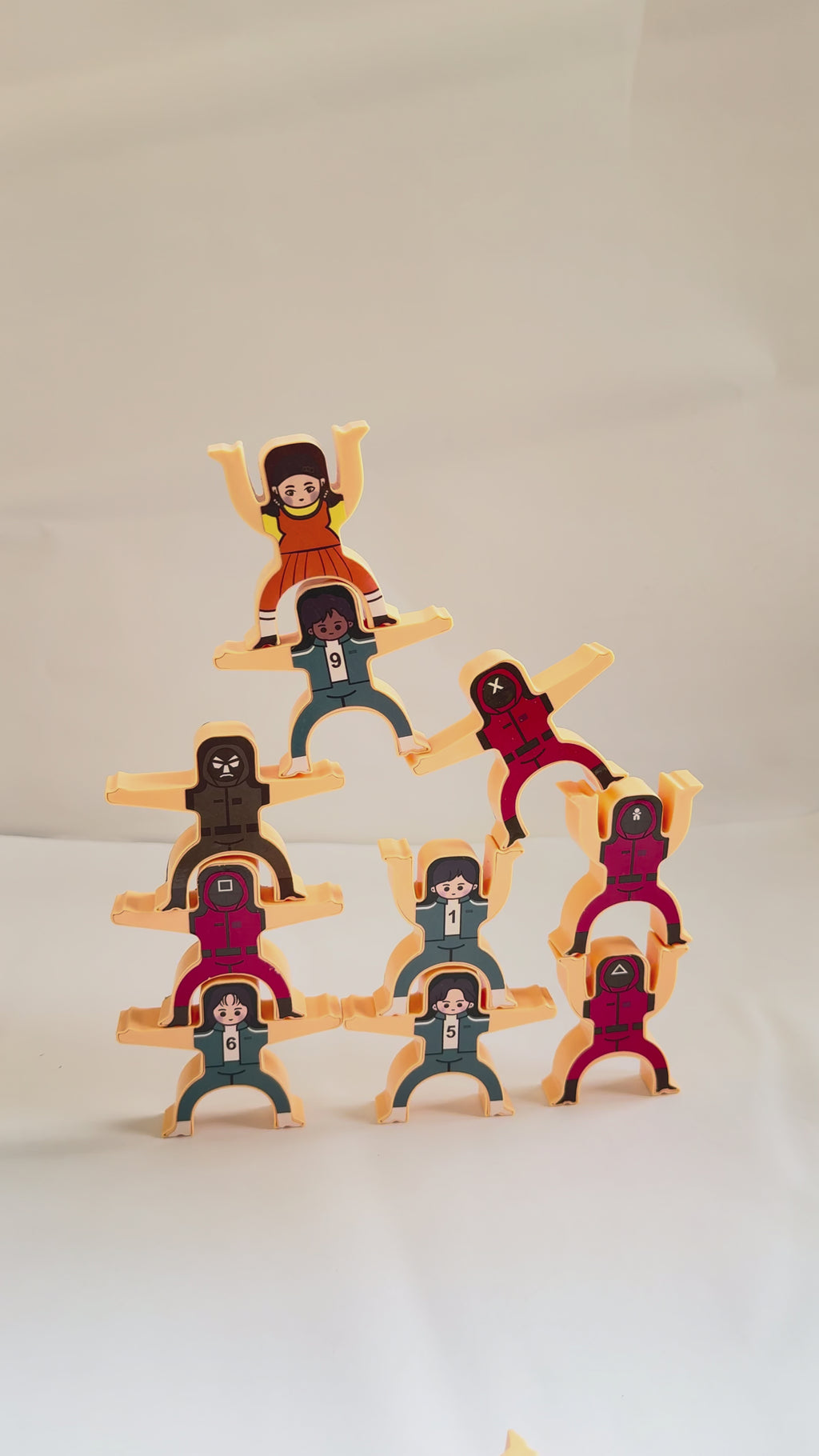 Hercules Balance Toy – Squid Game Theme | Wooden Stacking Game for Kids