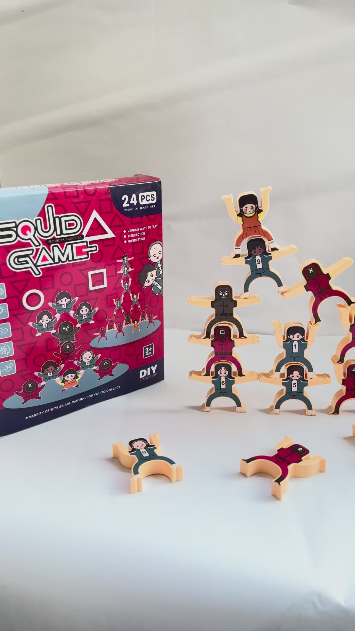 Hercules Balance Toy – Squid Game Theme | Wooden Stacking Game for Kids